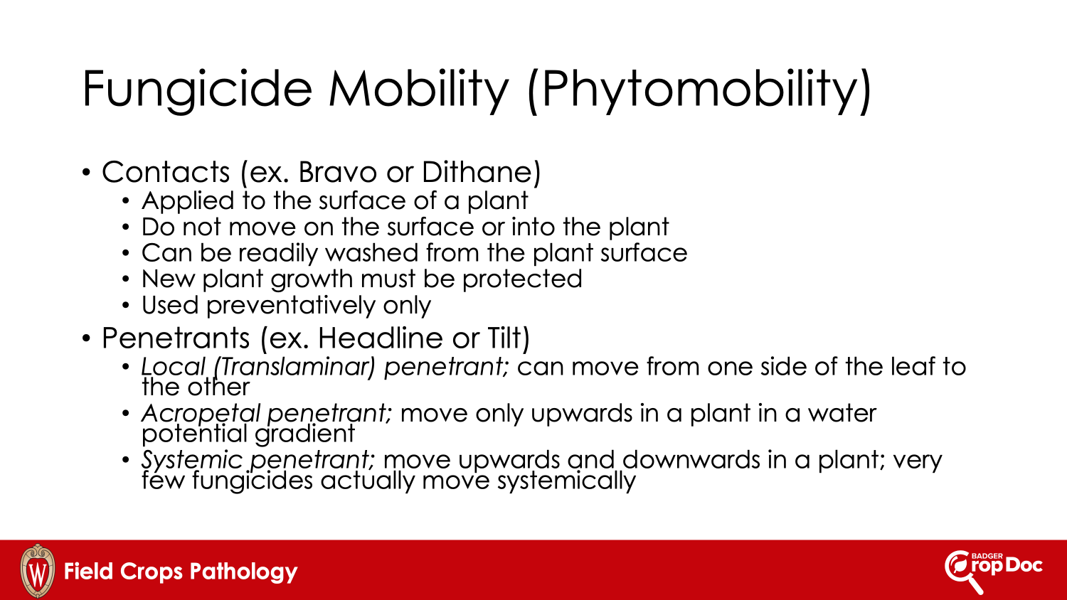 Field Crops Fungicide Information Badger Crop Doc